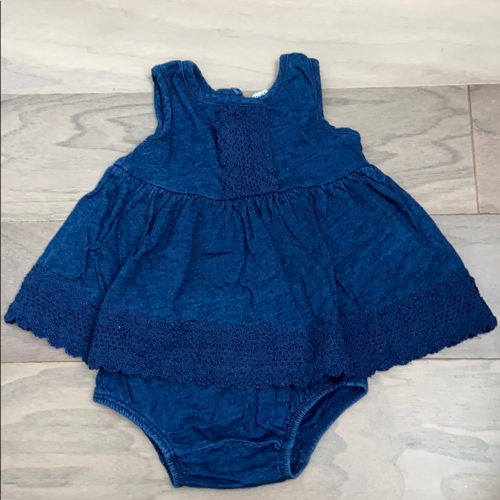 Cotton 2 piece denim look romper
